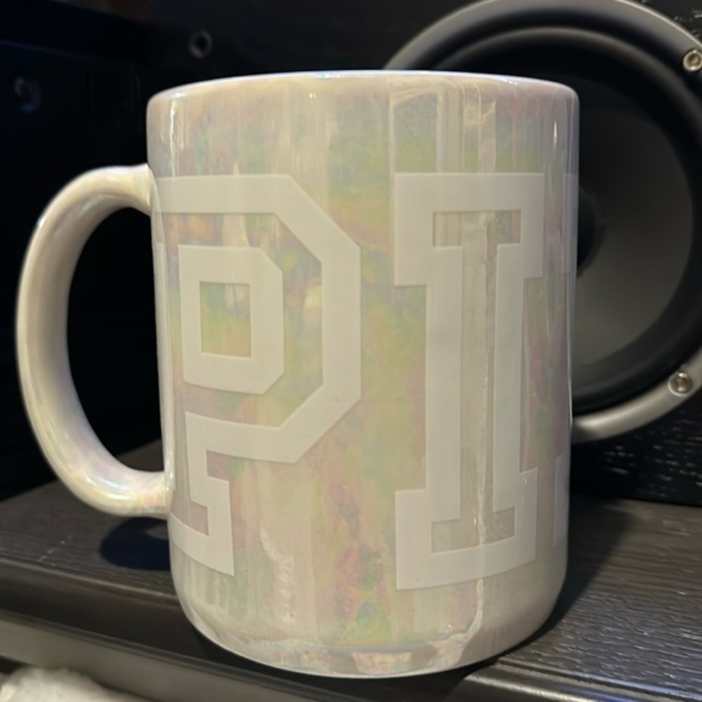 Victoria Secret PINK Oversized Huge Iridescent White Pearlized Mug